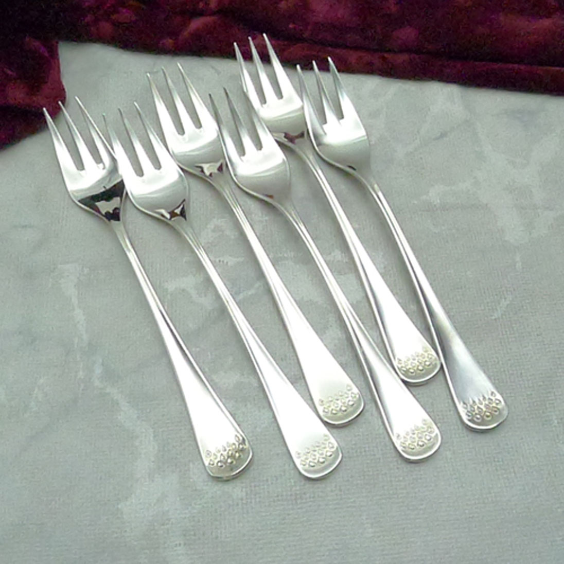 Robbe & Berking Karat 6 Kuchengabeln 90 versilbert