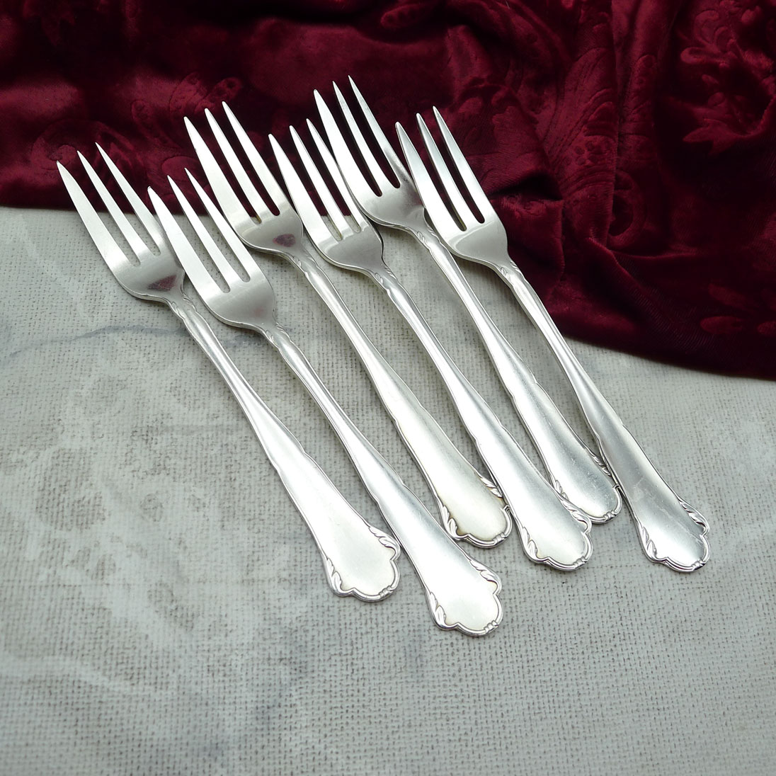 WMF 2700 6 Kuchengabeln 90 versilbert