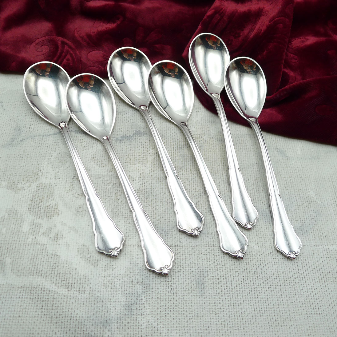 Hanseat Chippendale 6 Eislöffel 90 versilbert