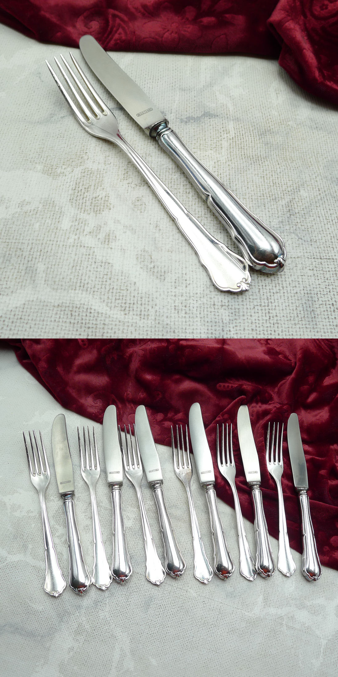 Hanseat Chippendale Obstbesteck 6 Personen 90 versilbert