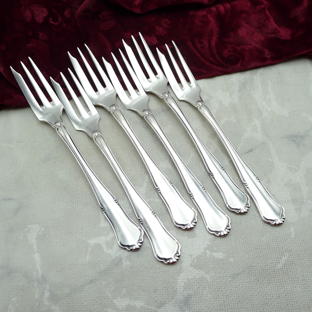 Bruckmann 640 6 Kuchengabeln 90 versilbert