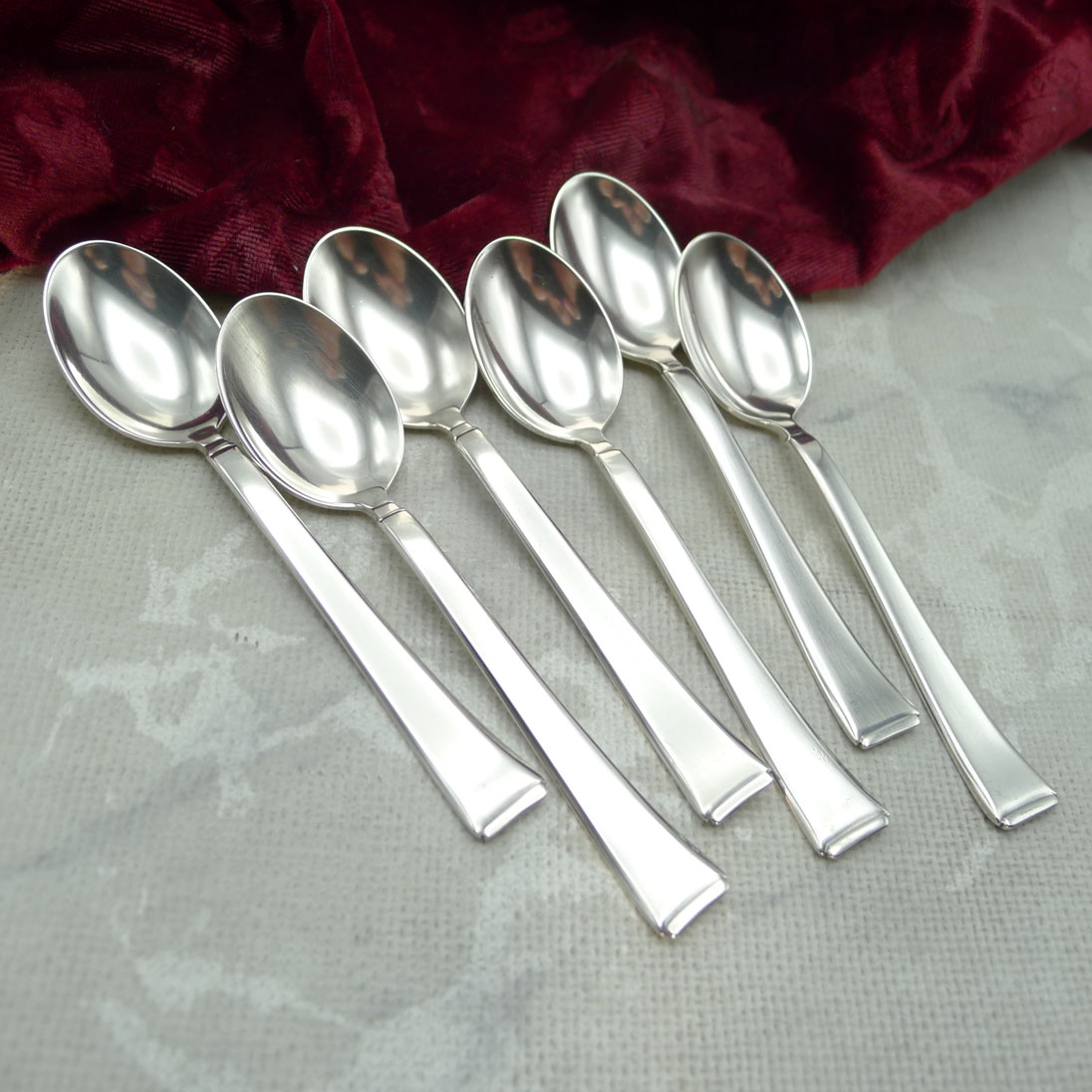 WMF 2500 Art Deco 6 Mokkalöffel 10,5cm 90 versilbert