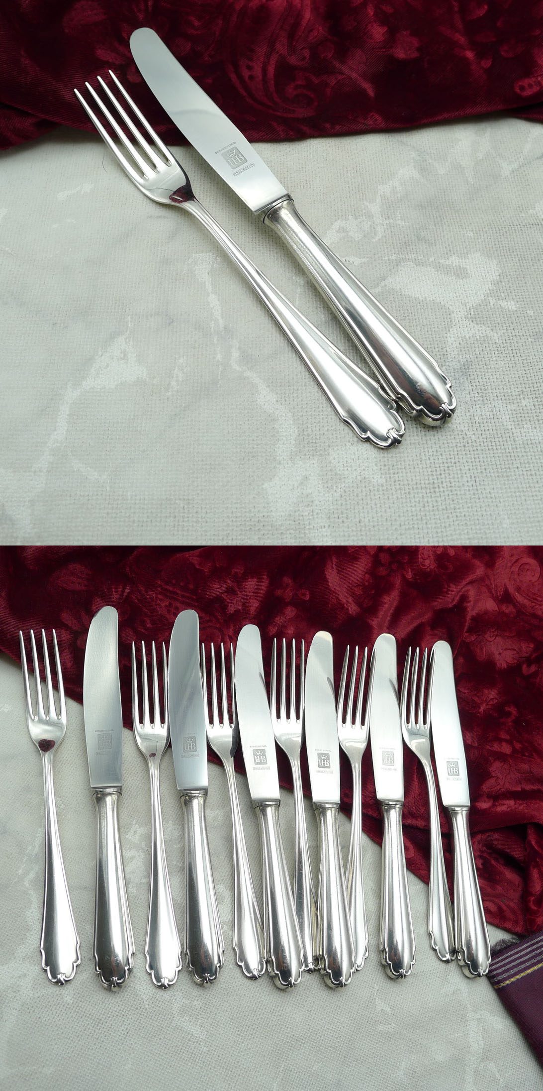 Bruckmann 690 Lieselotte Dessertbesteck 6 Personen 90 versilbert