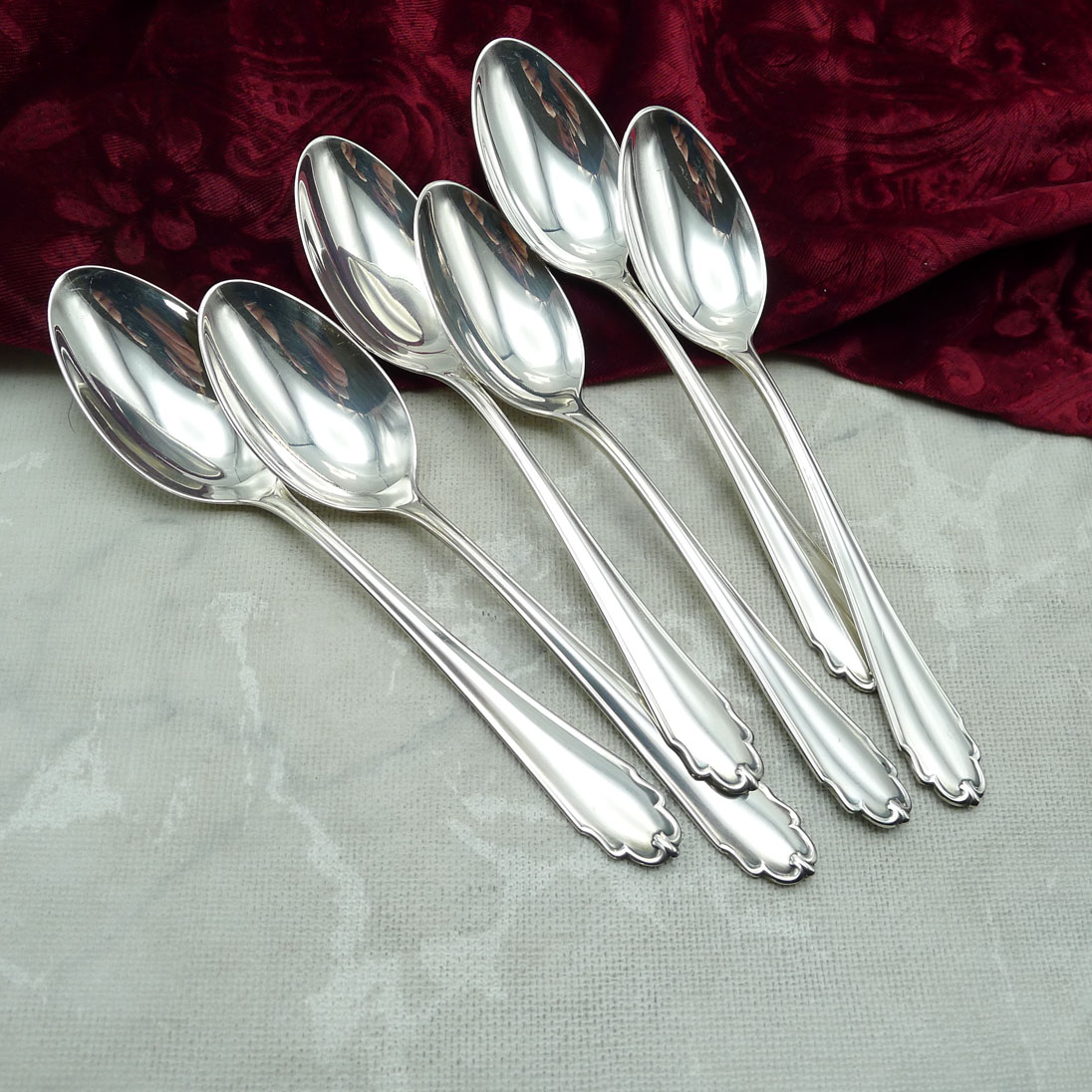 Bruckmann 690 Lieselotte 6 Dessertlöffel 18,1cm 90 versilbert