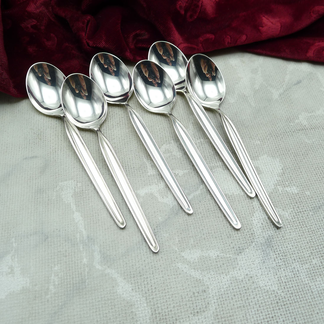 WMF Zürich 6 Mokkalöffel 10,9cm 90 versilbert