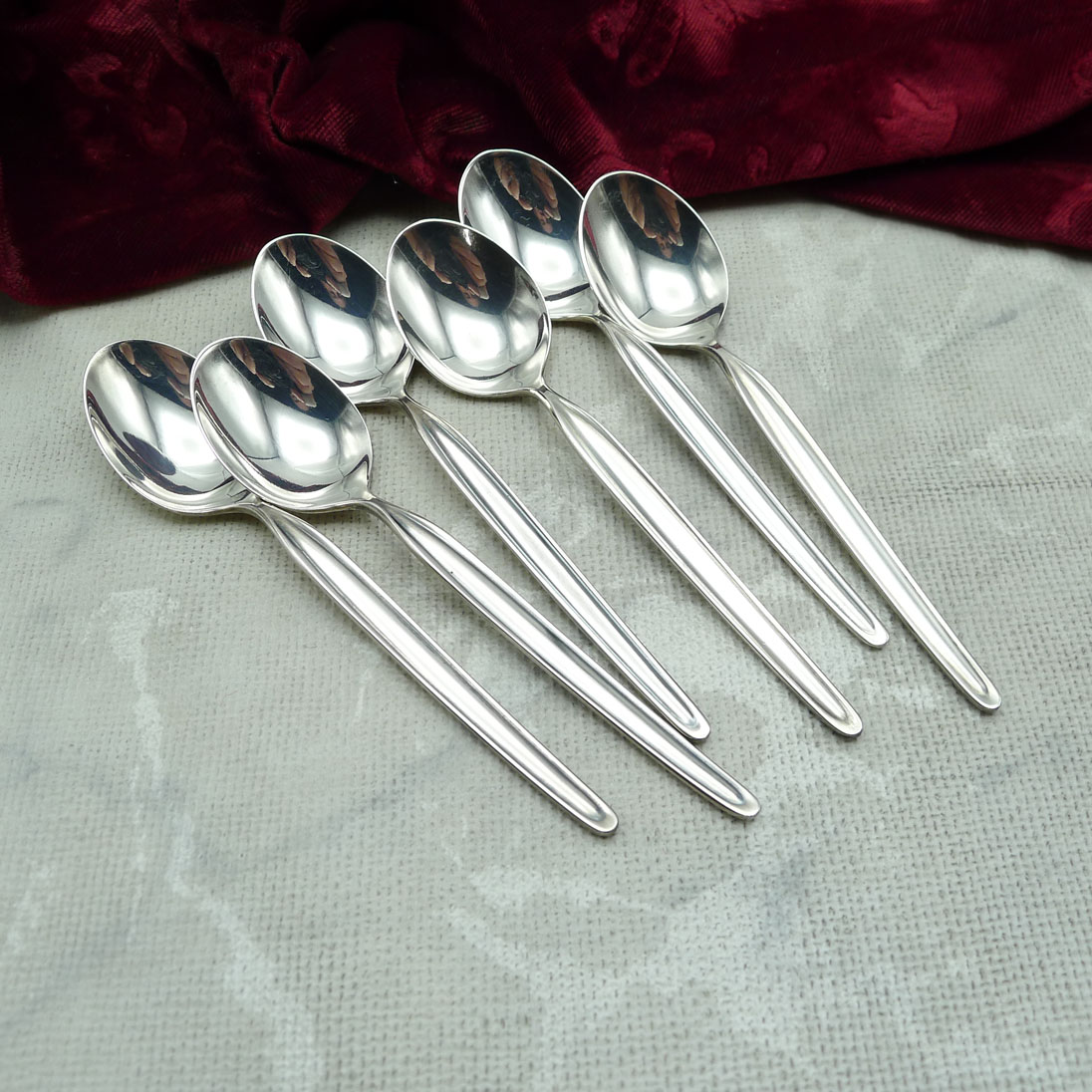 WMF Zürich 6 Mokkalöffel 10,9cm 90 versilbert