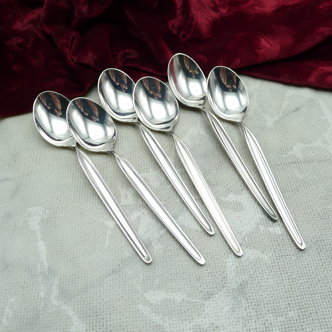 WMF Zürich 6 Mokkalöffel 10,9cm 90 versilbert