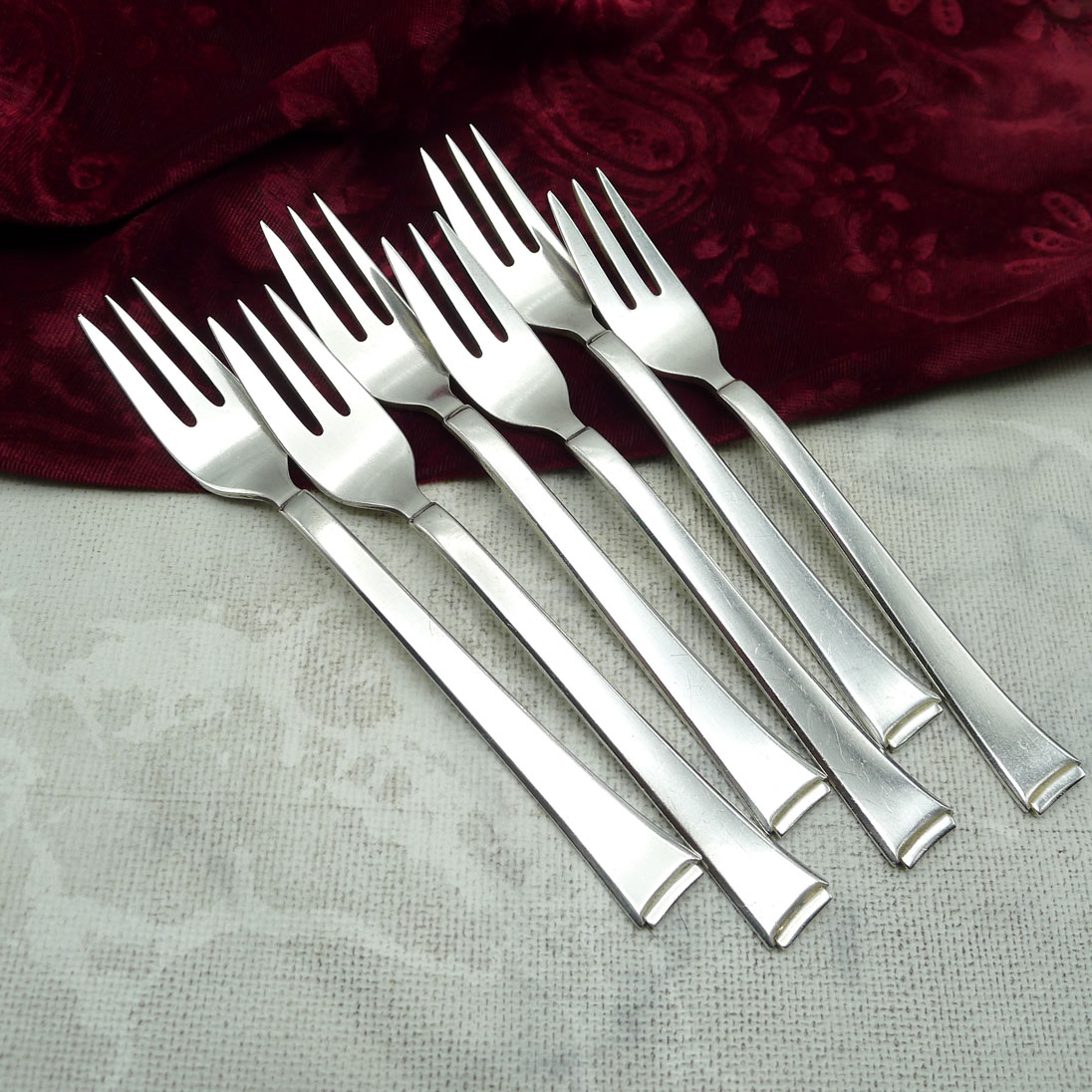 WMF 2500 Art Deco 6 Kuchengabeln 90 versilbert