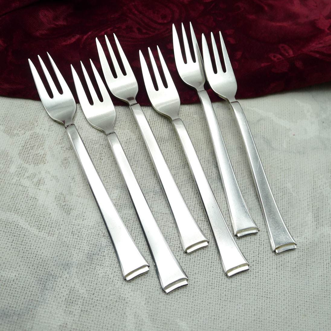 WMF 2500 Art Deco 6 Kuchengabeln 90 versilbert