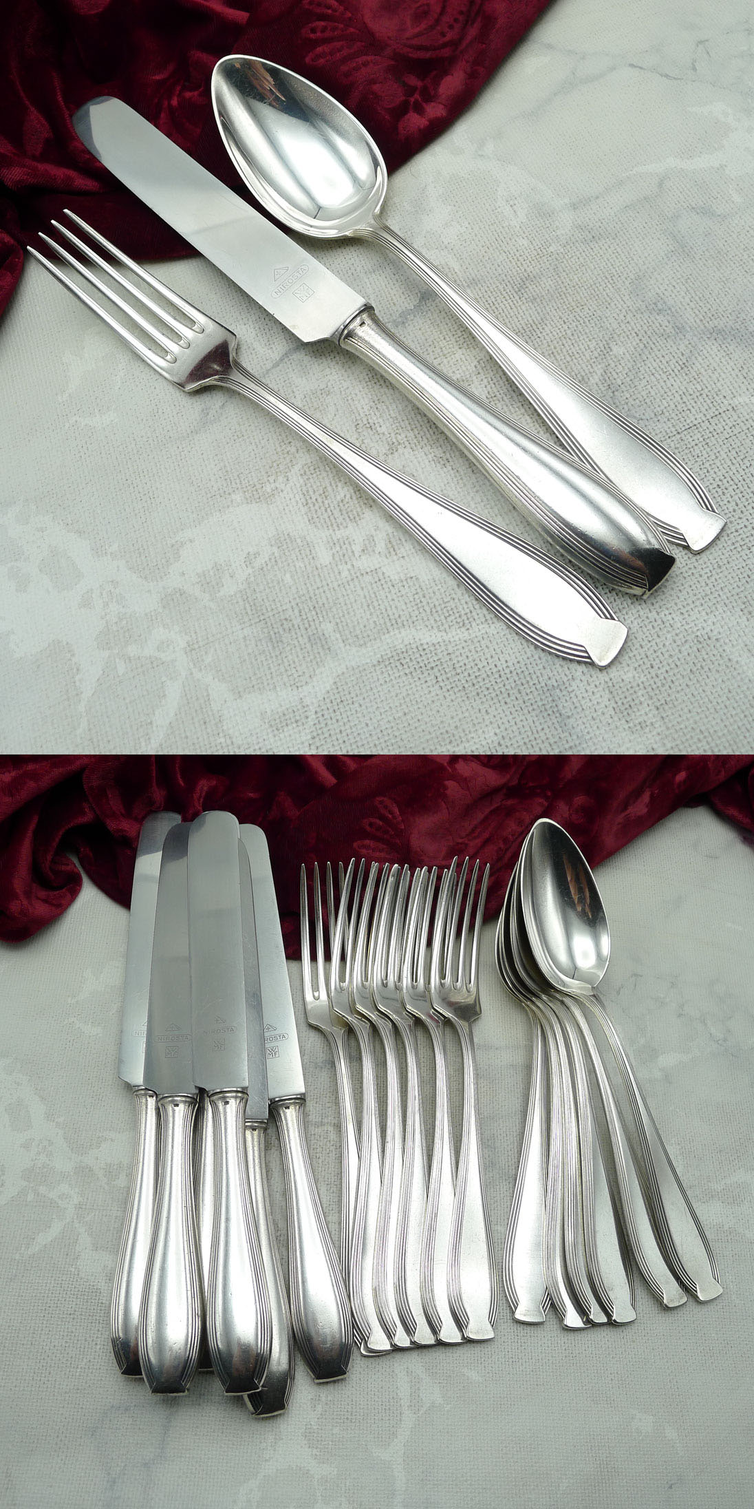 WMF 82/300 Jugendstil Tafelbesteck 6 Personen versilbert