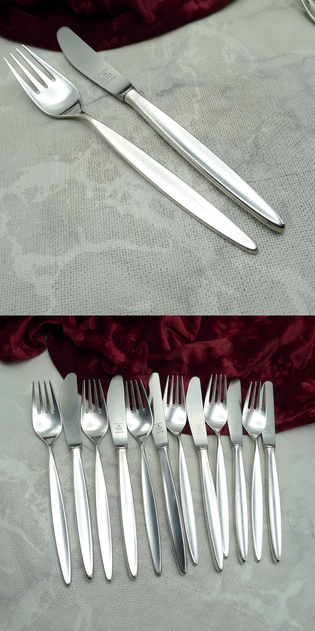 Bruckmann 766 Palace Dessertbesteck 6 Personen 90 versilbert