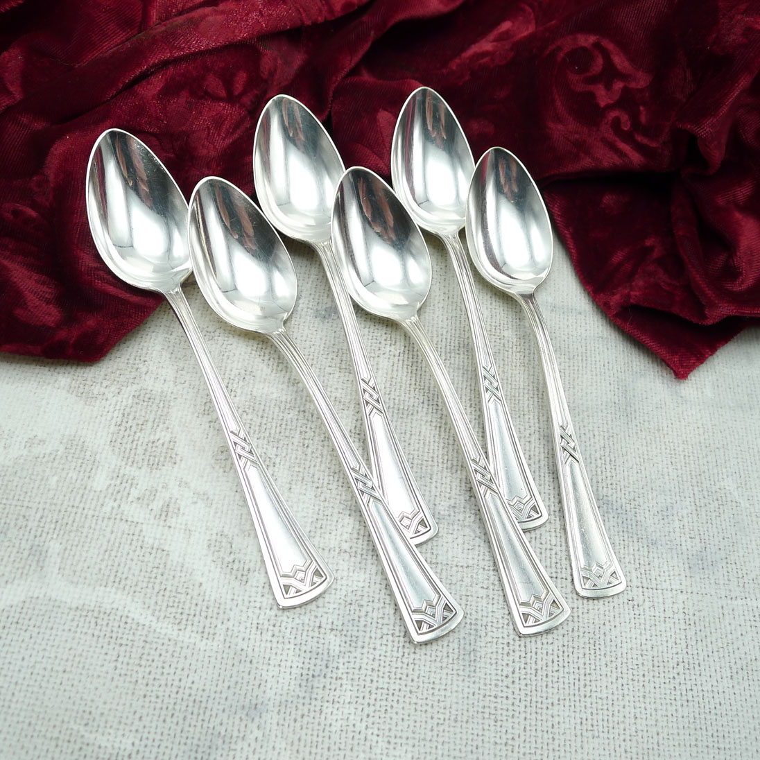 Erbe Ideal Jugendstil 6 Kaffeelöffel 20 versilbert