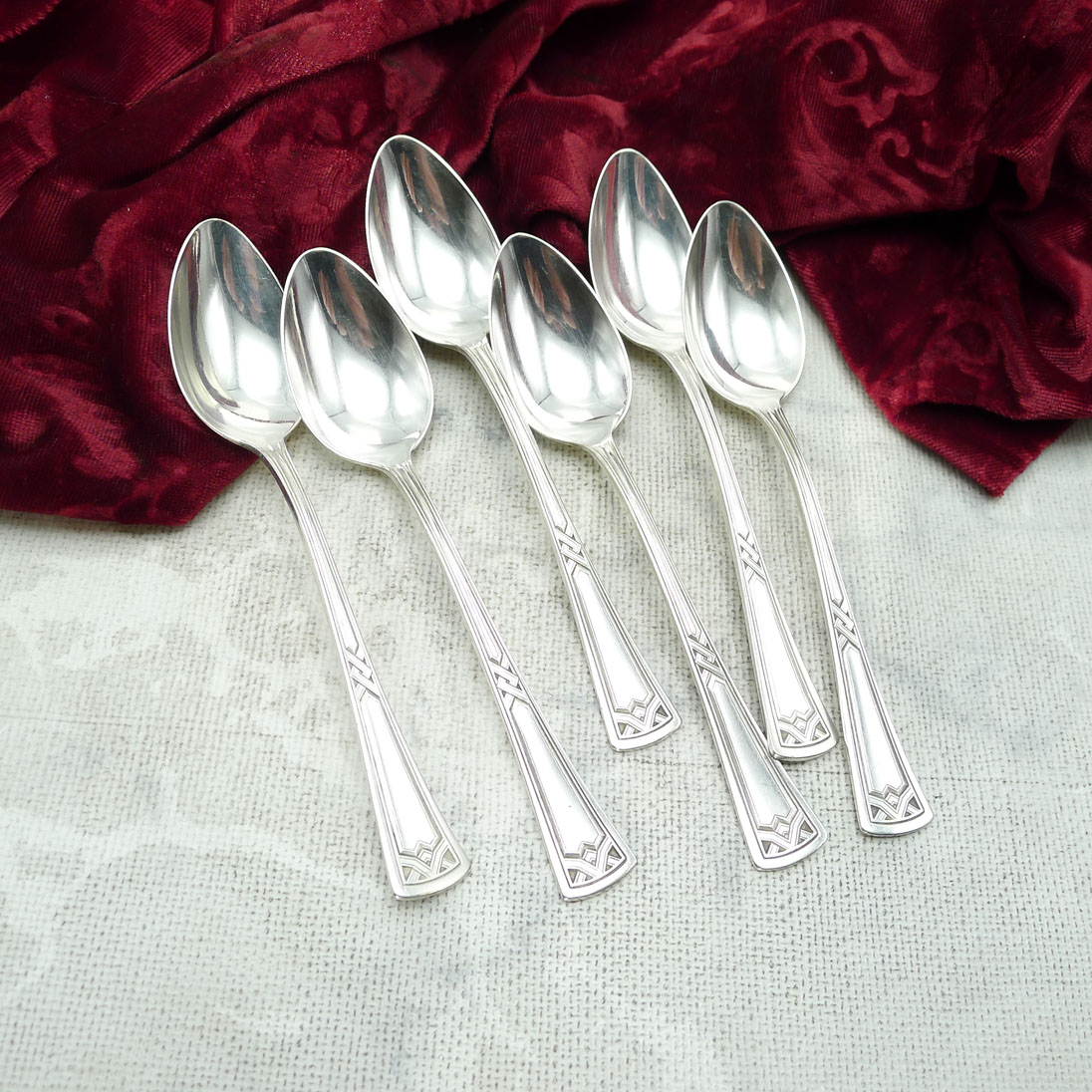 Erbe Ideal Jugendstil 6 Kaffeelöffel 20 versilbert