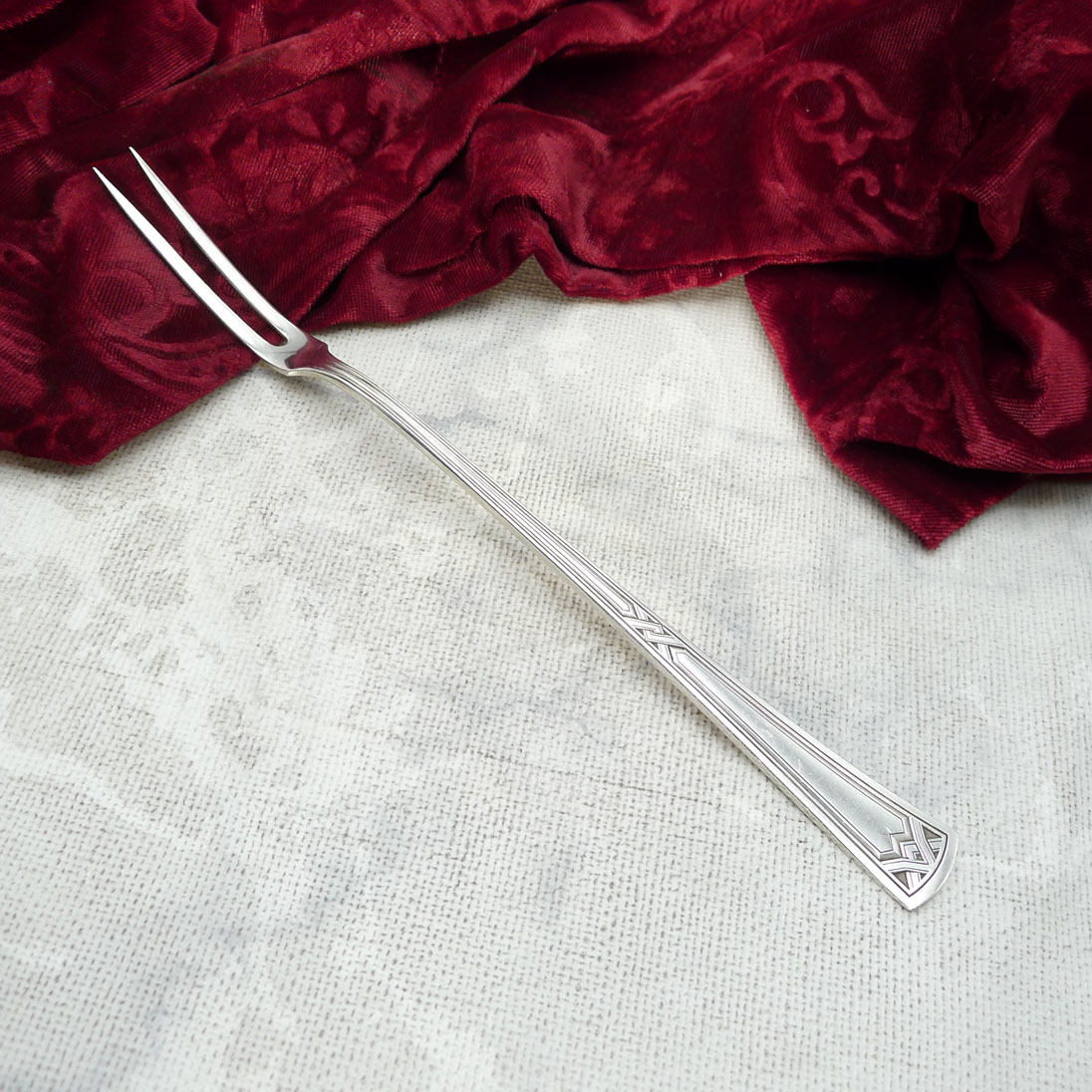 Erbe Ideal Jugendstil Fleischgabel 20 versilbert
