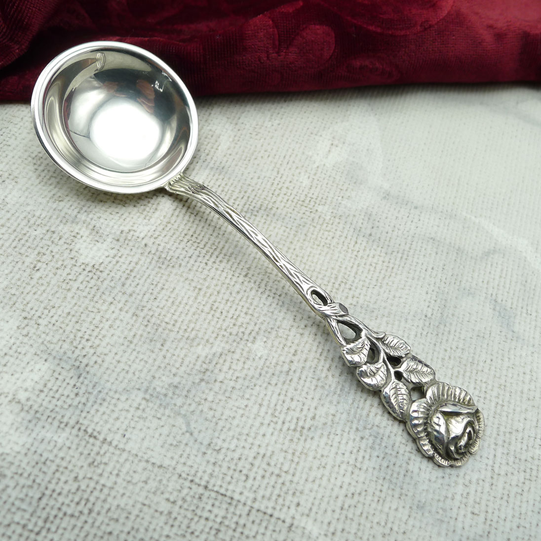 Hildesheimer Rose Sahnelöffel 800 Silber Antiko