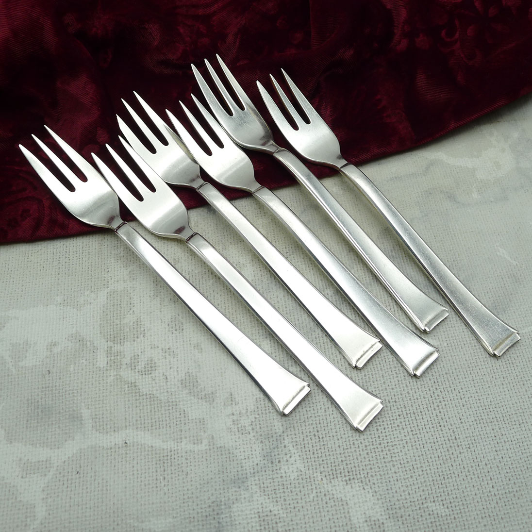 WMF 2500 Art Deco 6 Kuchengabeln 90 versilbert