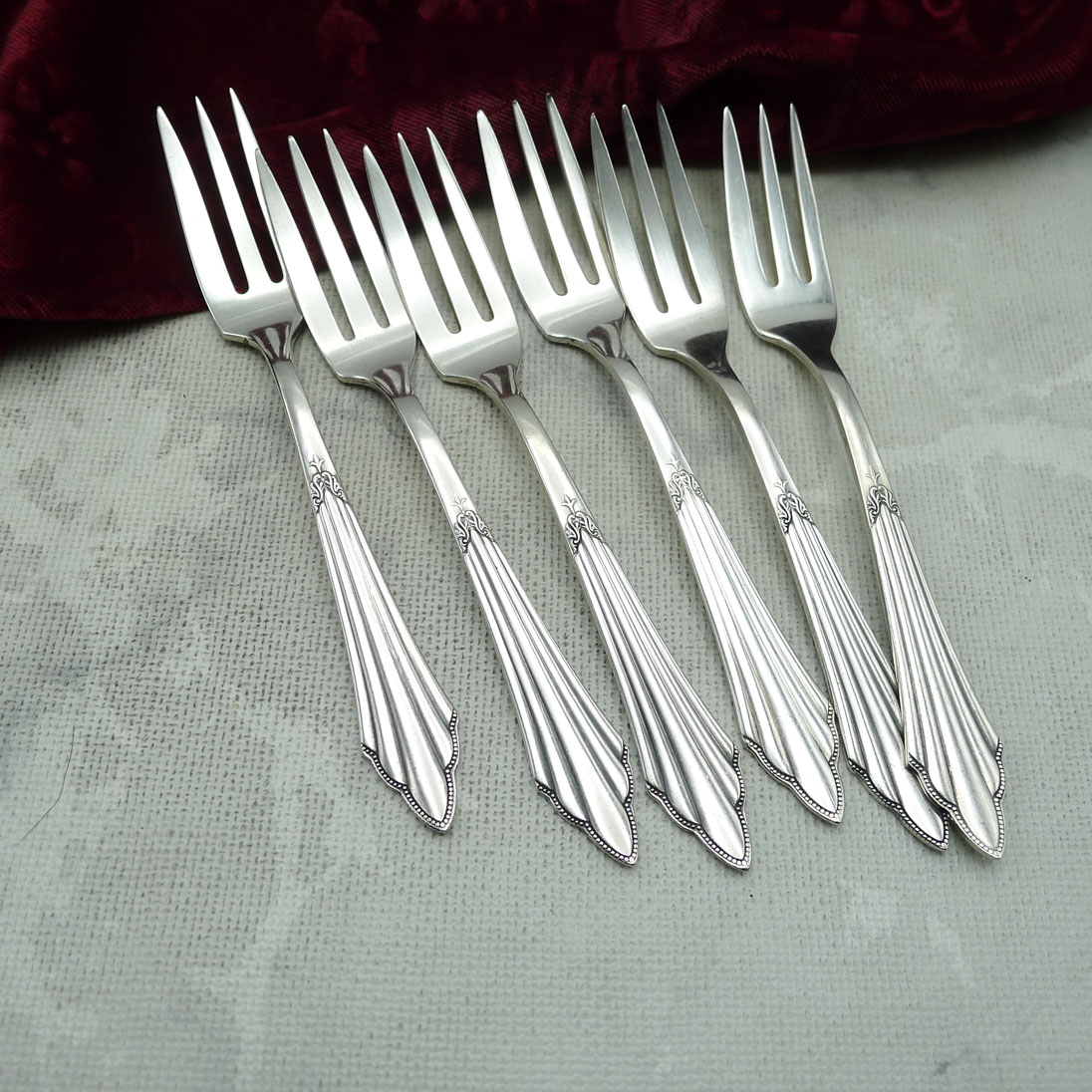 WMF 900 Fächer 6 Kuchengabeln 14,6cm 90 versilbert