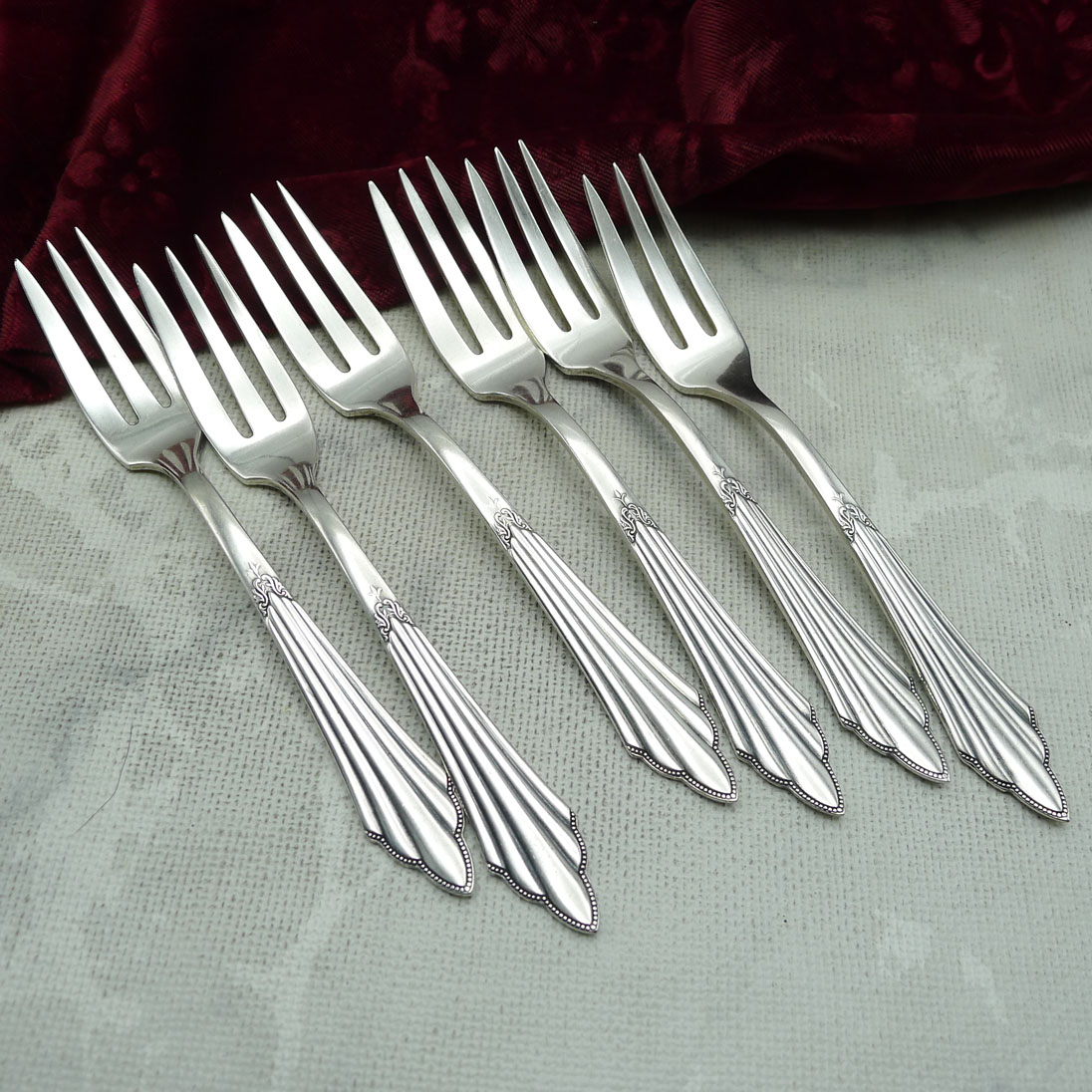 WMF 900 Fächer 6 Kuchengabeln 14,6cm 90 versilbert
