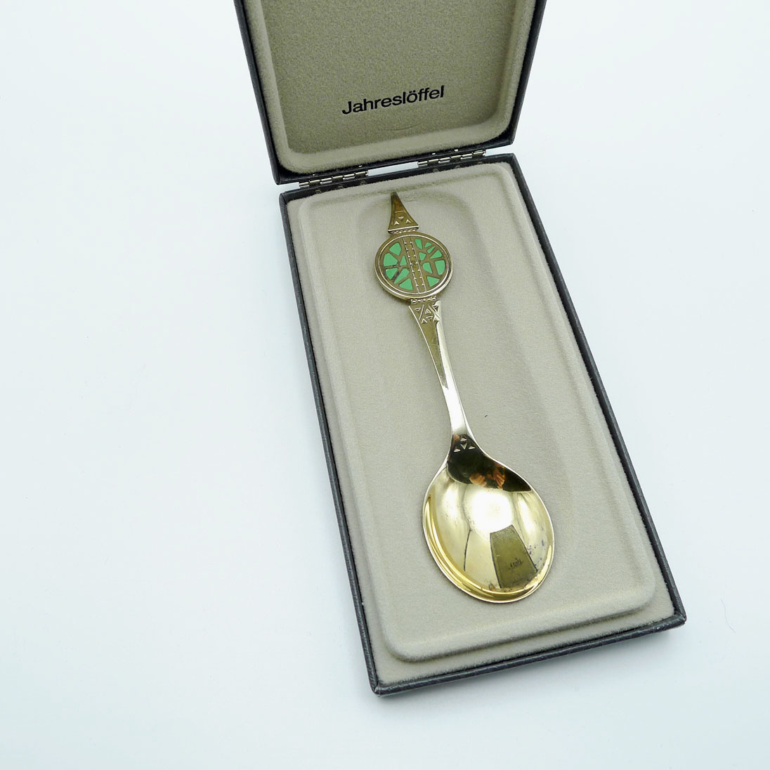 Robbe & Berking Jahreslöffel 1973 Telemark 925 Silber vergoldet