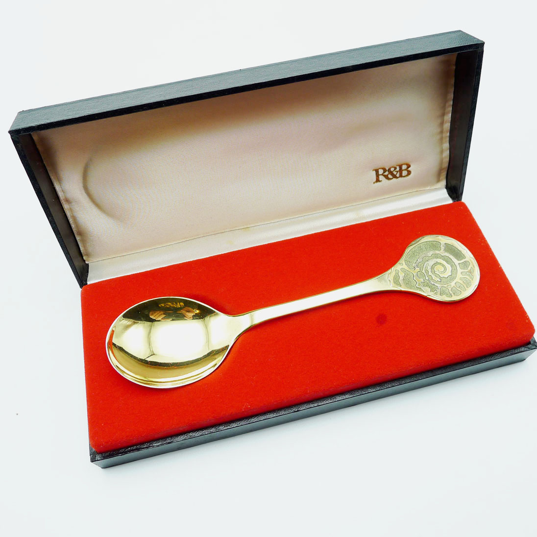 Robbe & Berking Jahreslöffel 1975 Ammonit 925 Silber vergoldet