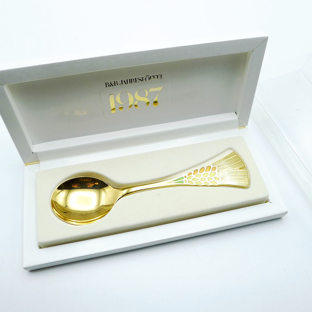 Robbe & Berking Jahreslöffel 1987 Ähren 925 Silber vergoldet