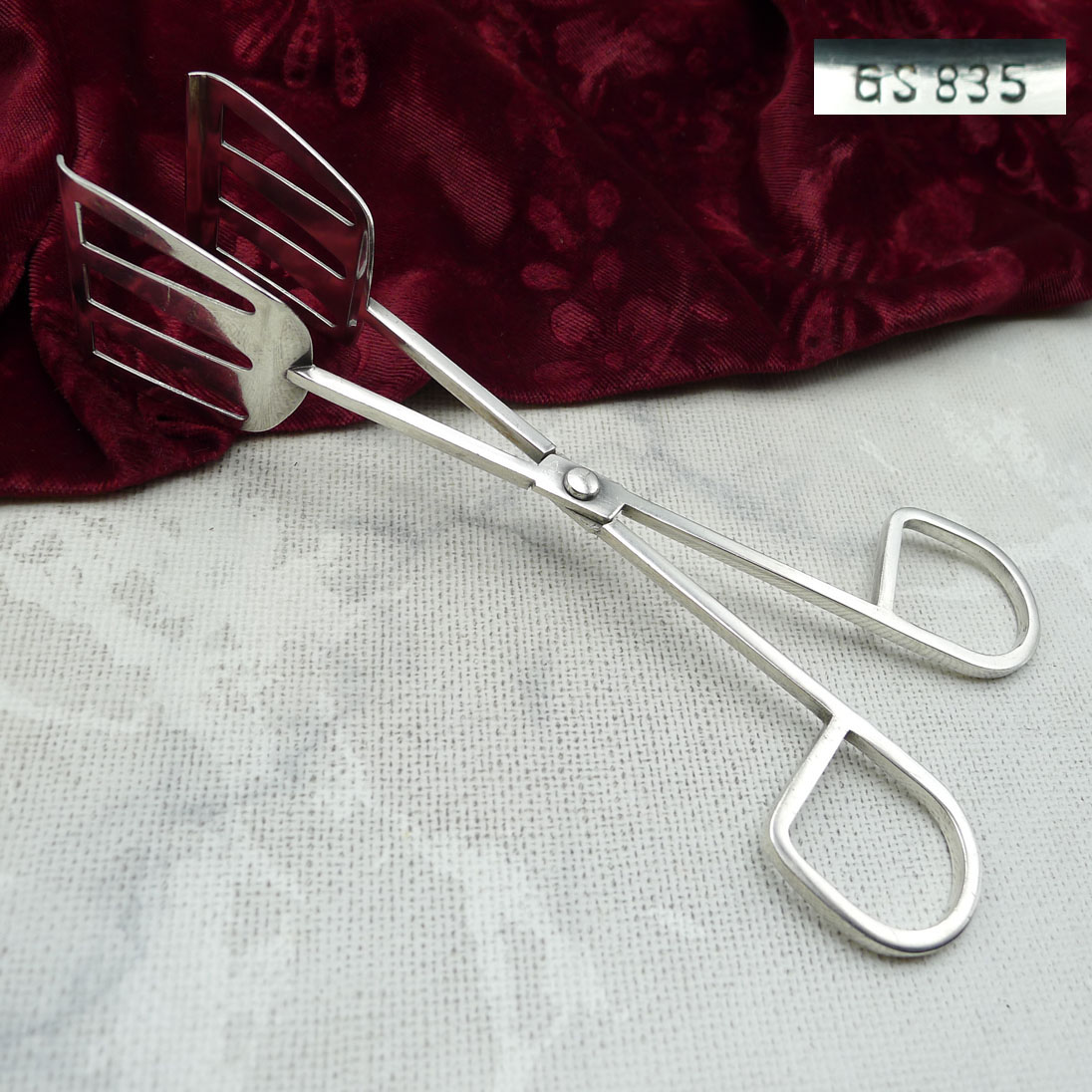 Art Déco Gebäckzange, 835 Silber GS, um 1920/30