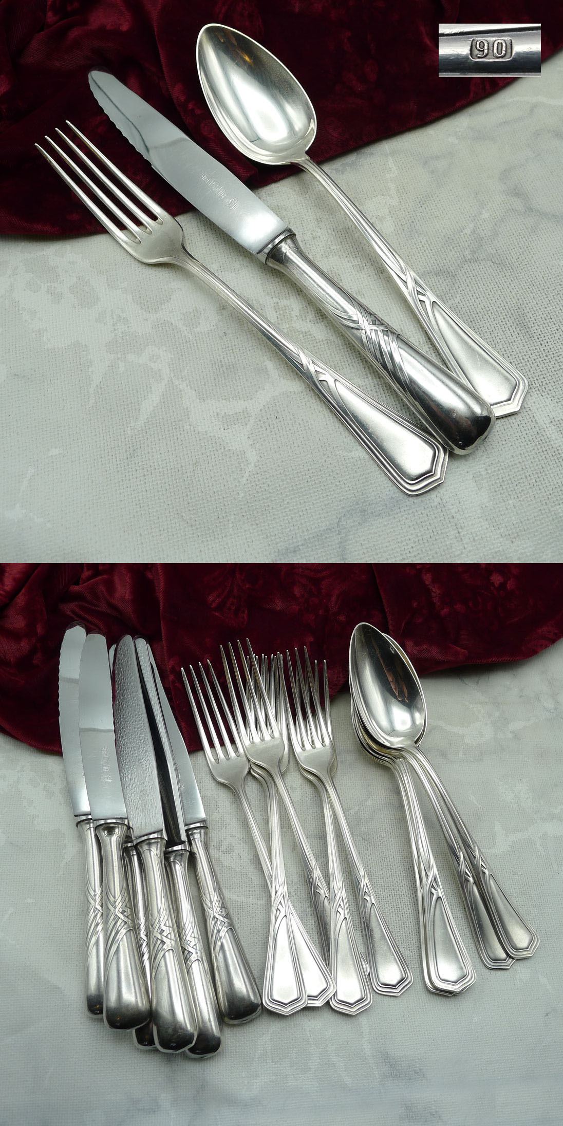 WMF 37 Jugendstil Tafelbesteck 6 Personen versilbert
