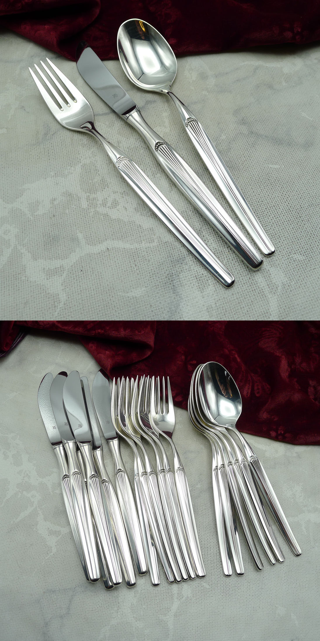 WMF Madrid Tafelbesteck 6 Personen 90 versilbert