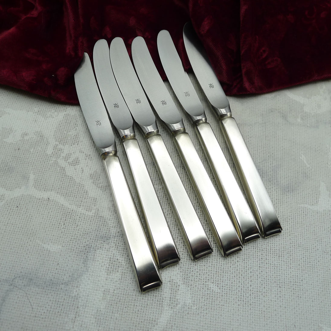 WMF 2500 Art Deco 6 Obstmesser 16,5cm 90 versilbert