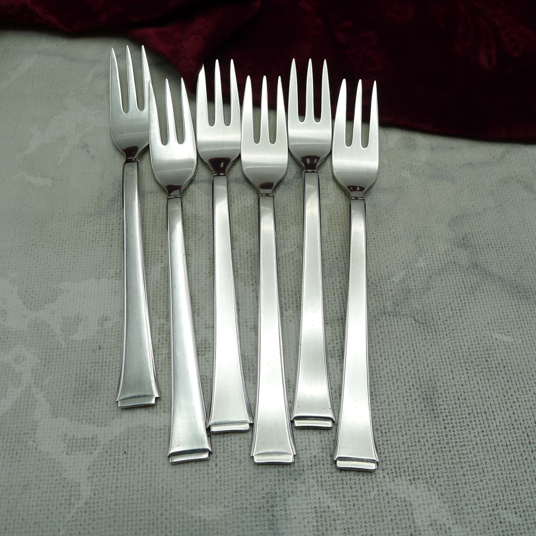 WMF 2500 Art Deco 6 Kuchengabeln 90 versilbert