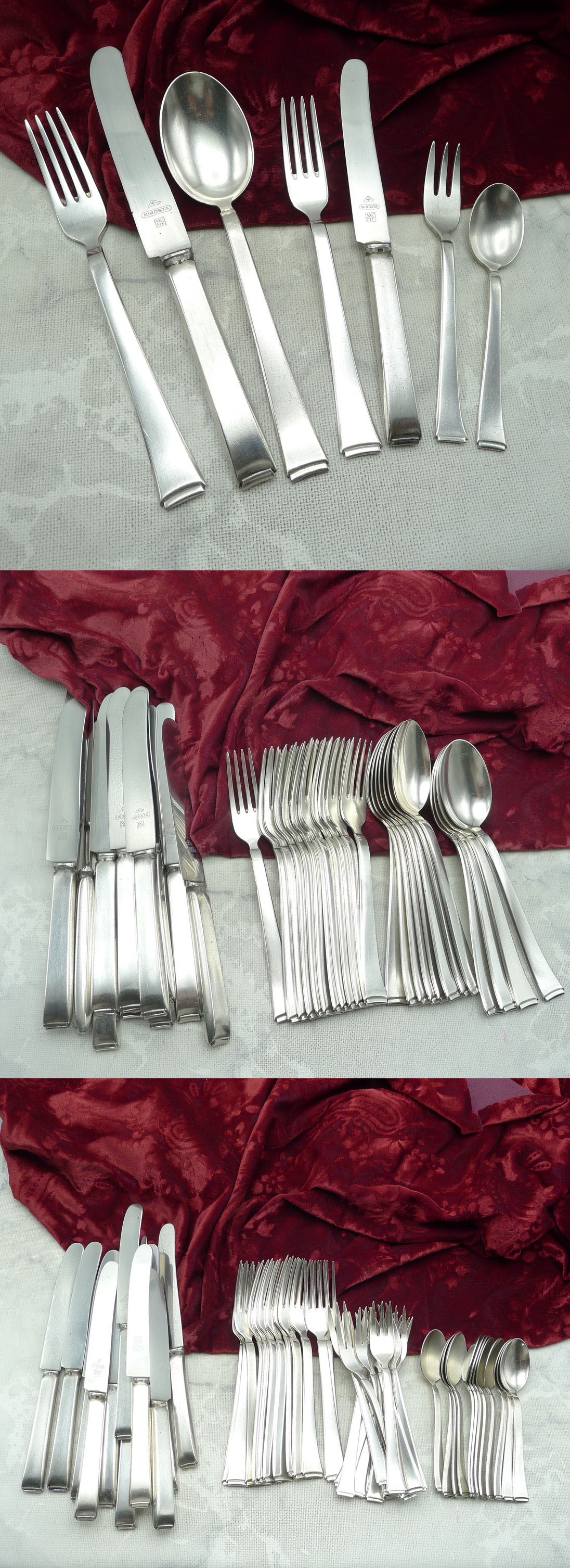 WMF 2500 Art Deco Besteck 12 Personen groß und klein 90 versilbert