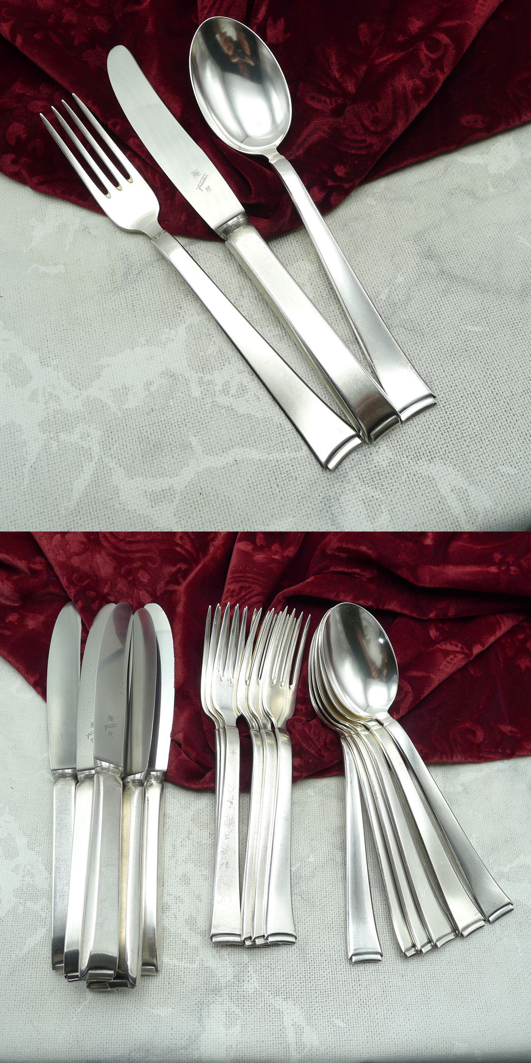 WMF 2500 Art Deco Tafelbesteck 6 Personen 90 versilbert