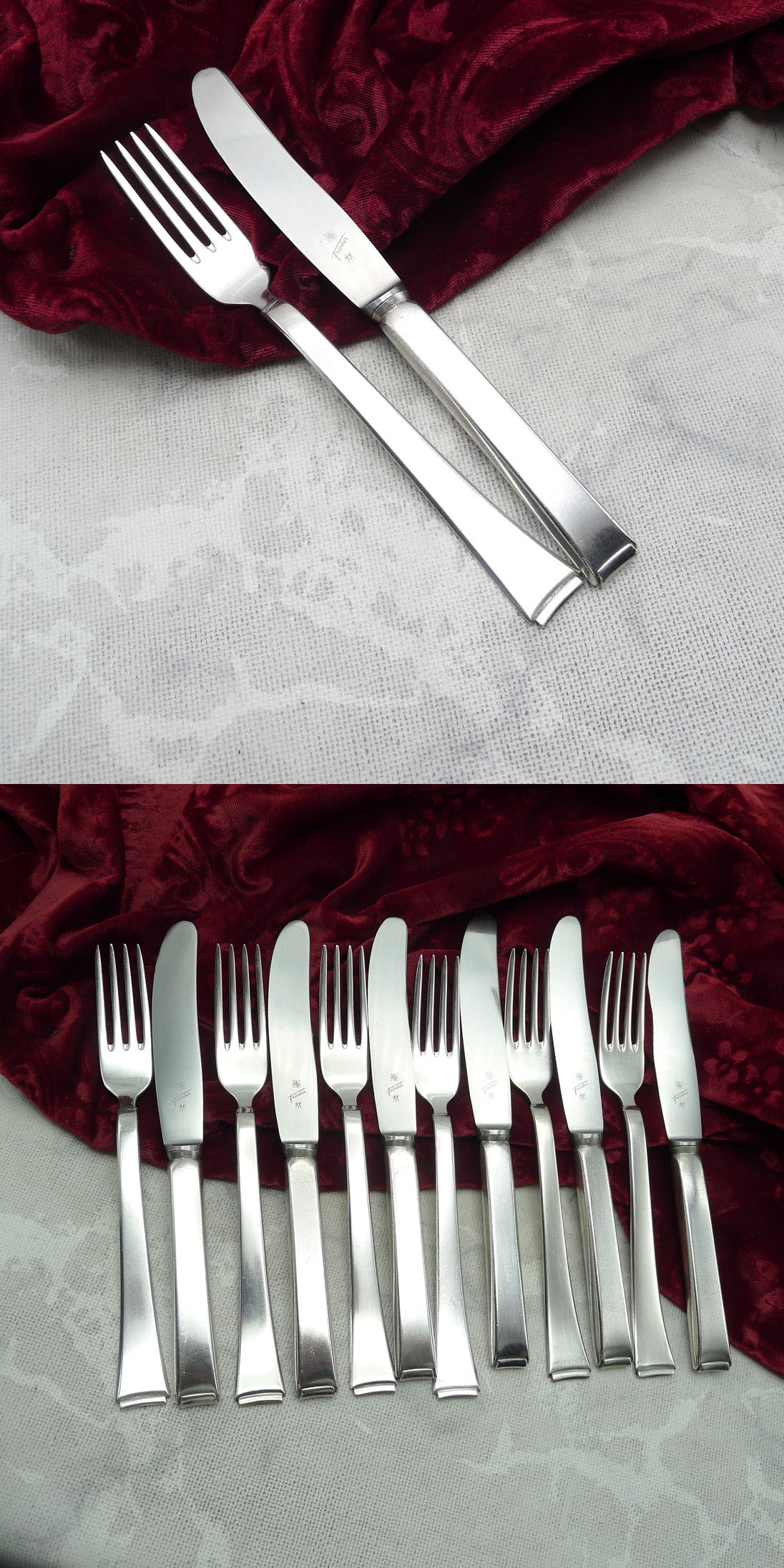 WMF 2500 Art Deco Dessertbesteck 6 Personen 90 versilbert