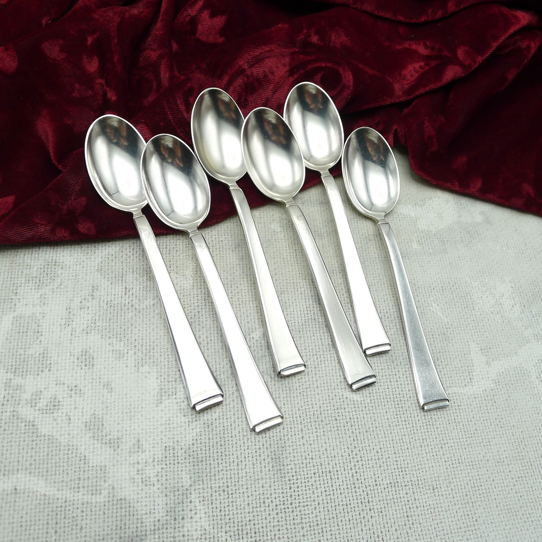 WMF 2500 Art Deco 6 Teelöffel 12,2cm 90 versilbert