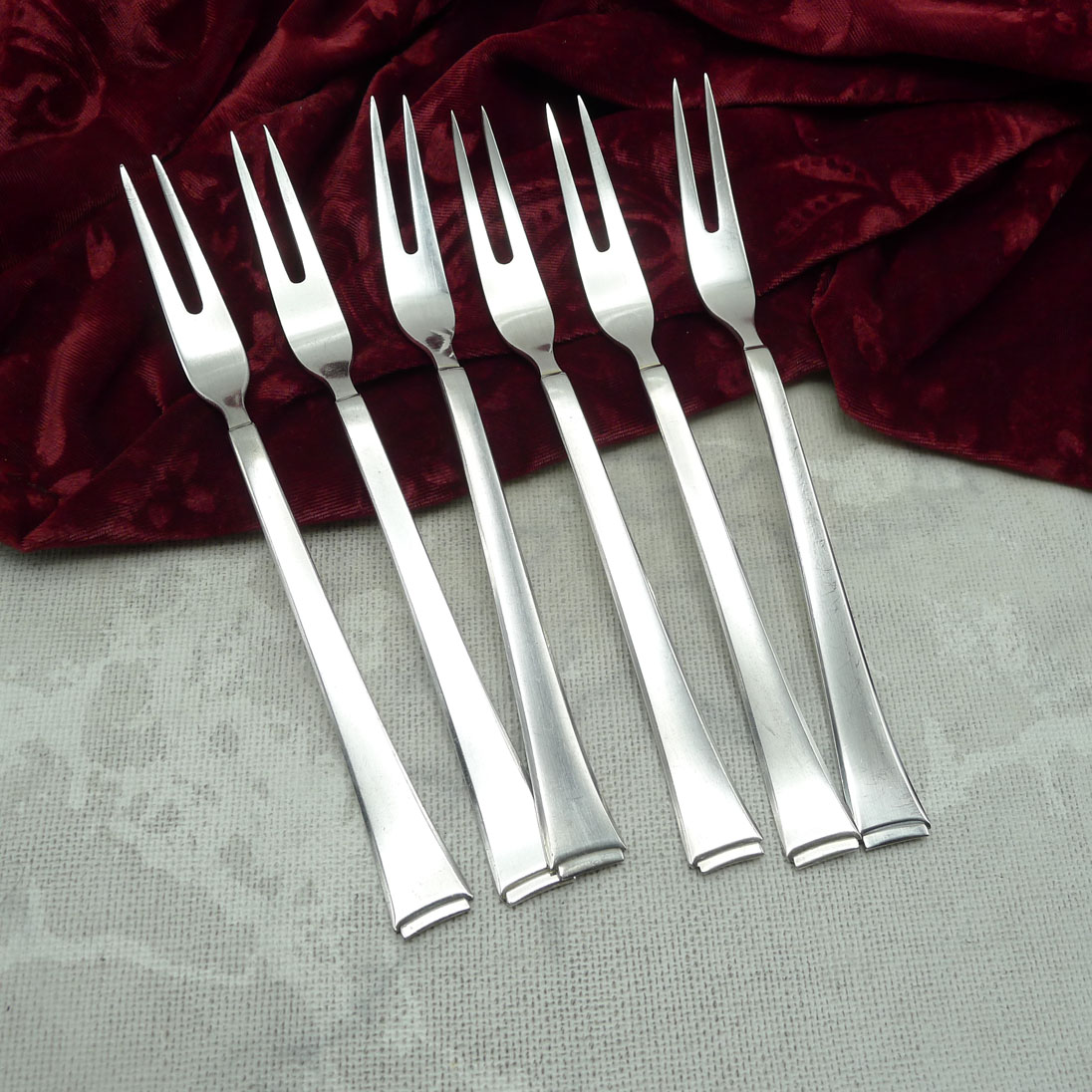 WMF 2500 Art Deco 6 Fleischgabeln / Spieße 90 versilbert