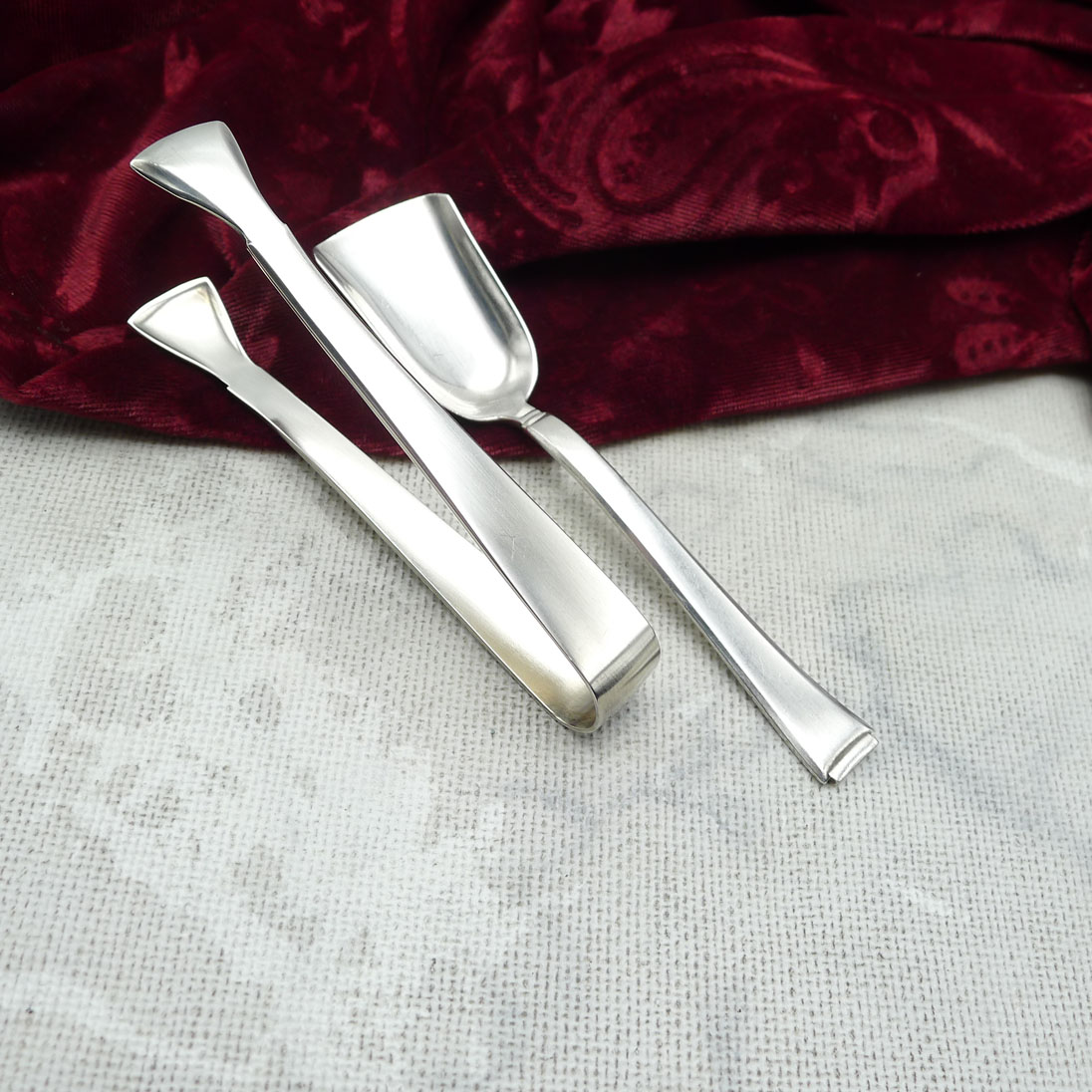 WMF 2500 Art Deco Zuckerlöffel & Zuckerzange 90 versilbert