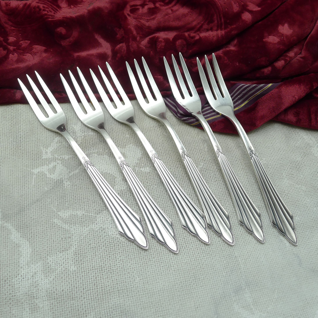 WMF 900 Fächer 6 Kuchengabeln 15,7cm 90 versilbert