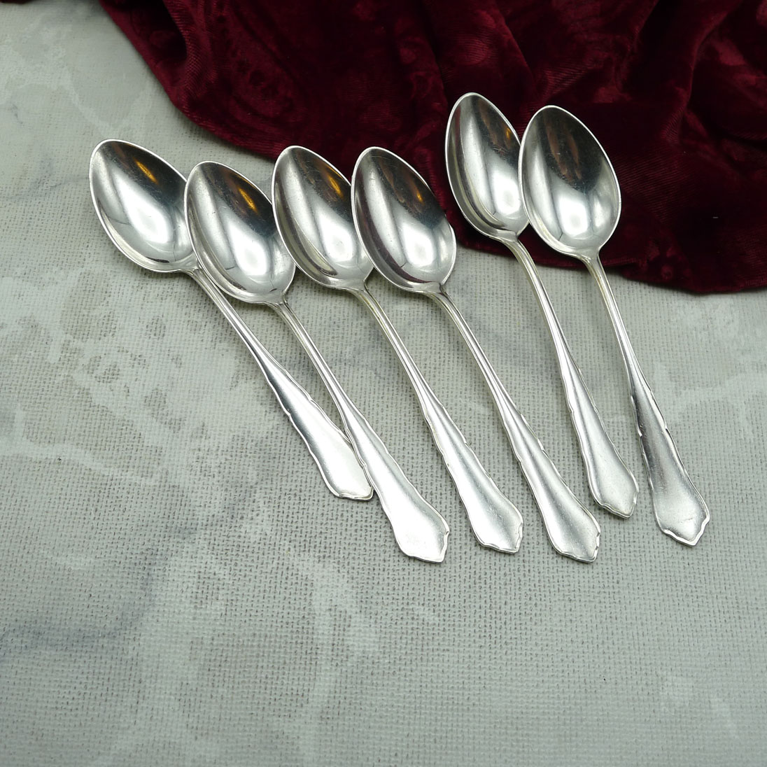 WMF 2100 Chippendale 6 Kaffeelöffel 90 versilbert