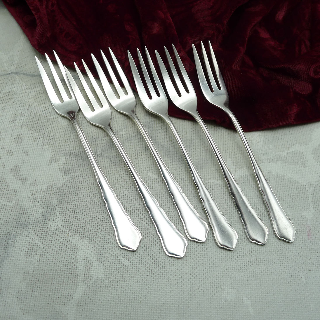 WMF 2100 Chippendale 6 Kuchengabeln 90 versilbert