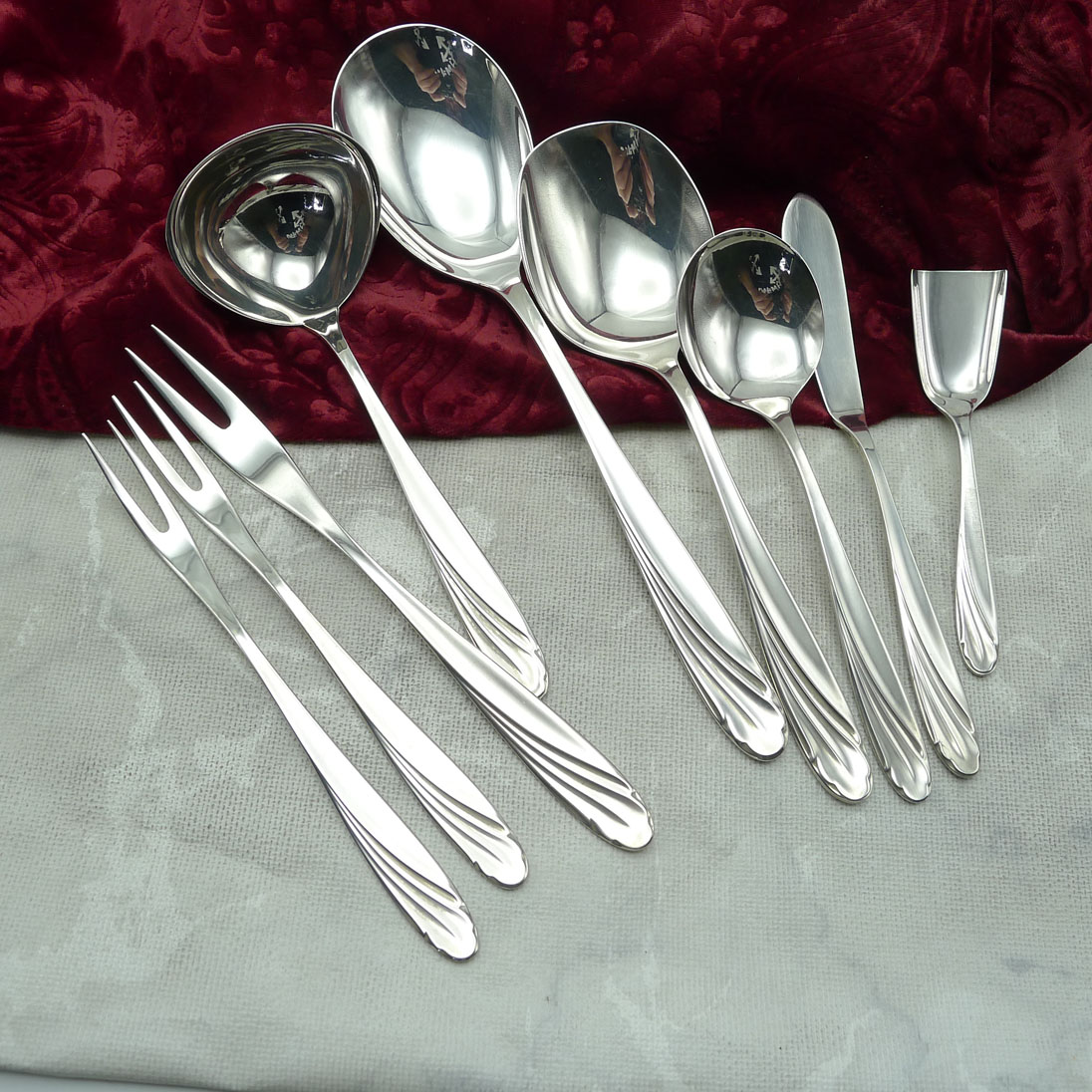 WMF Wien Vorlegebesteck 9 teilig 90 versilbert