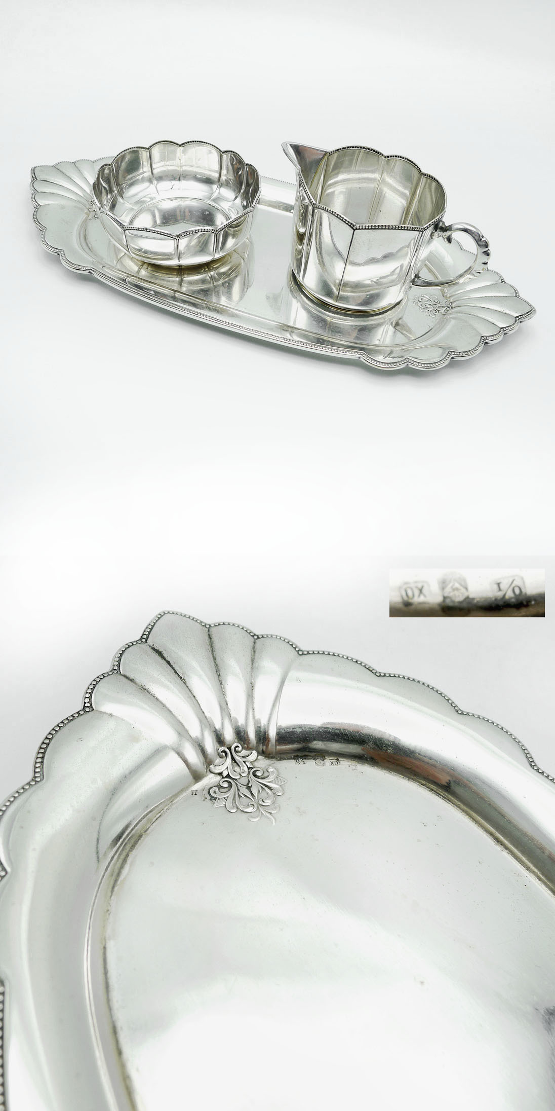 WMF Fächer Zucker & Milch Set versilbert