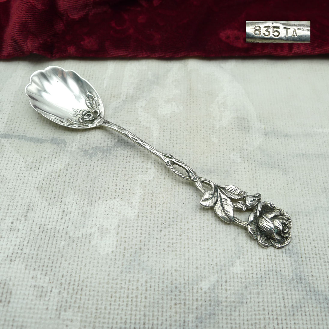 Hildesheimer Rose Zuckerlöffel 835 Silber
