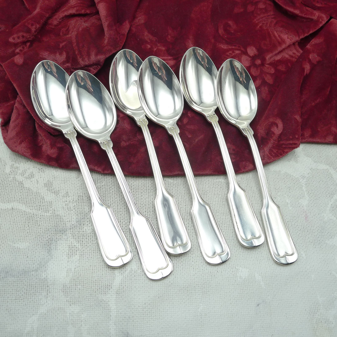 BMF Augsburger Faden 6 Dessertlöffel 17,6cm 100 versilbert