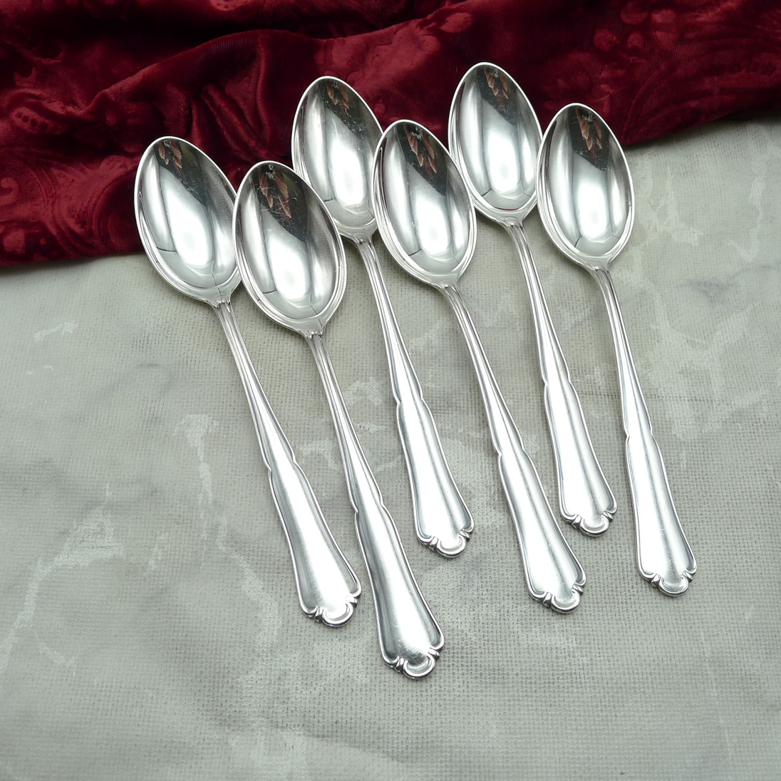 Bruckmann 700 Solitude 6 Dessertlöffel 18cm 90 versilbert