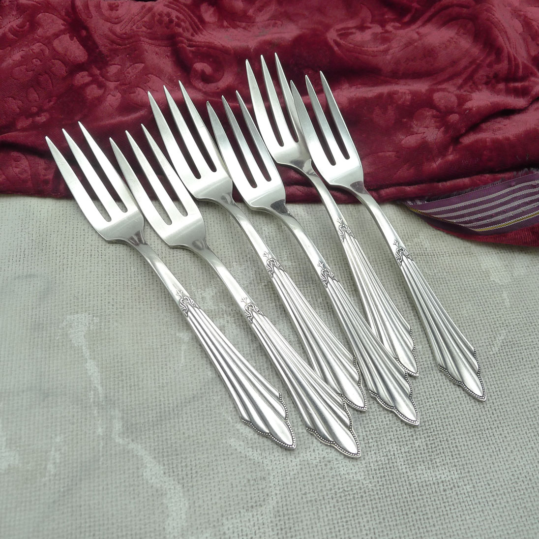 WMF 900 Fächer 6 Kuchengabeln 14,6cm 90 versilbert