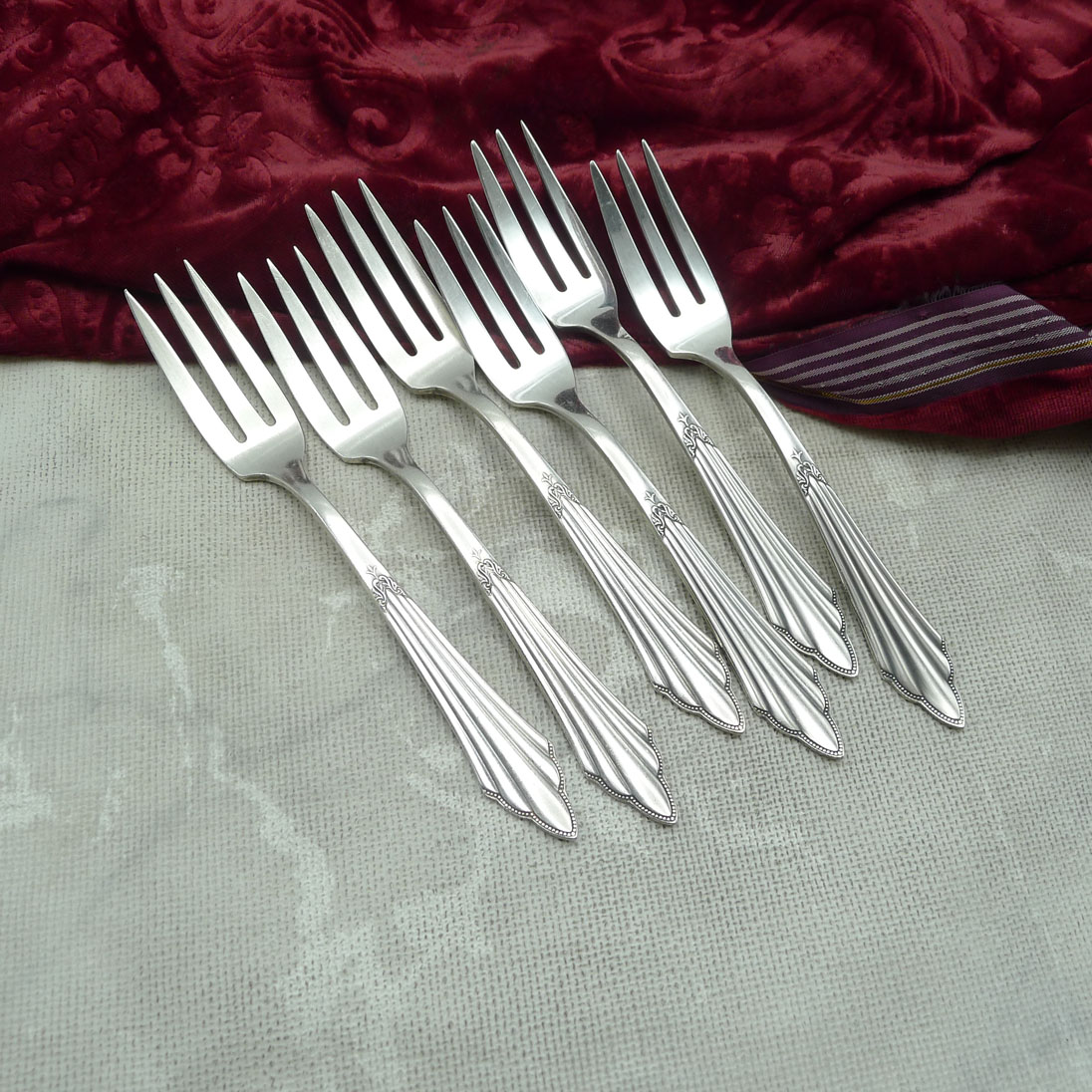 WMF 900 Fächer 6 Kuchengabeln 14,6cm 90 versilbert