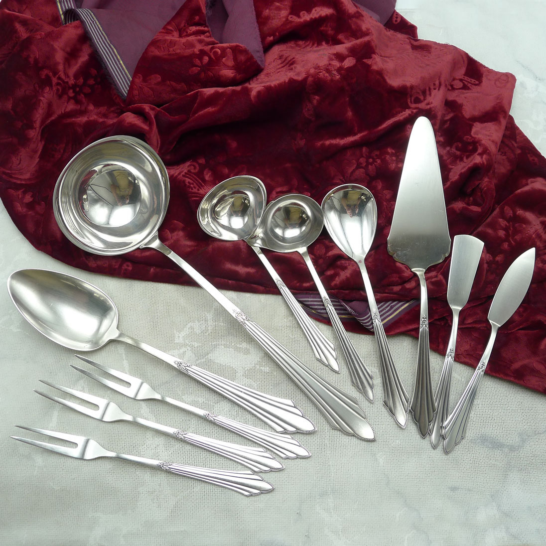 WMF 900 Fächer Vorlegebesteck 11 tlg  90 versilbert