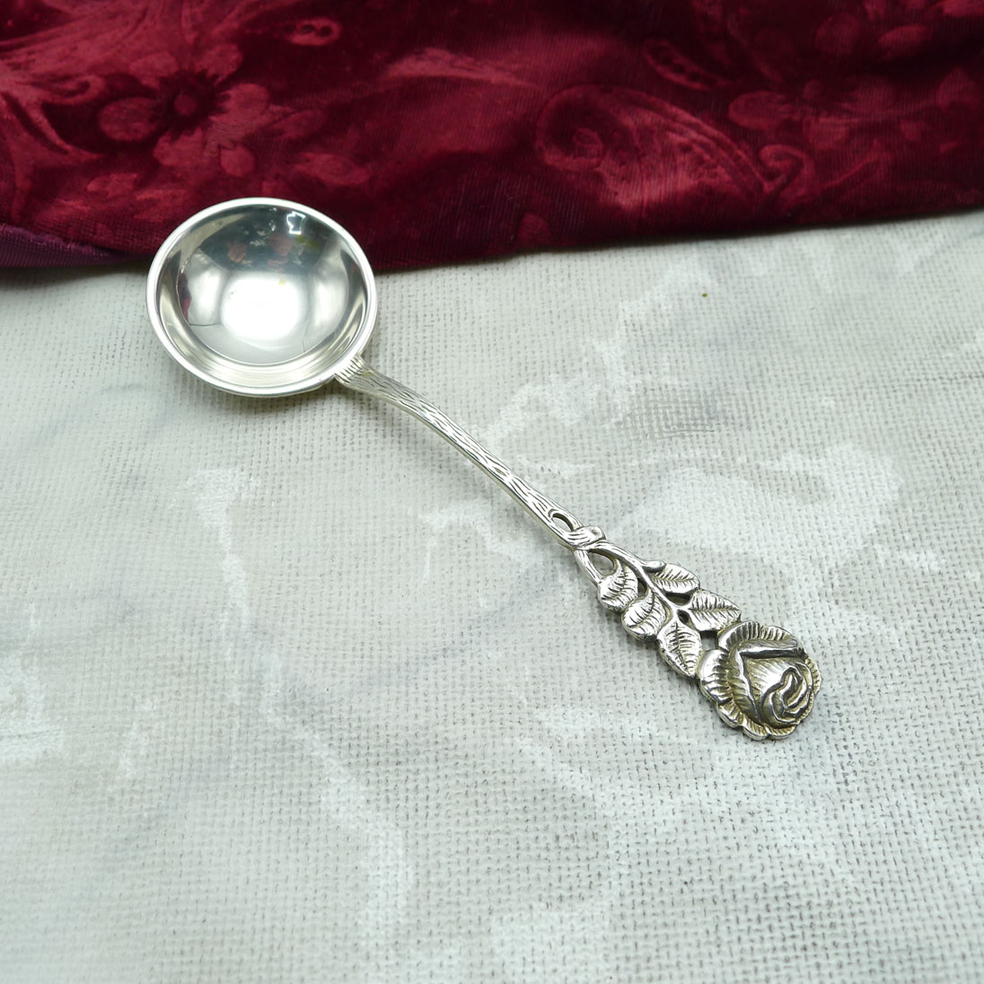 Hildesheimer Rose Sahnelöffel 800 Silber Antiko
