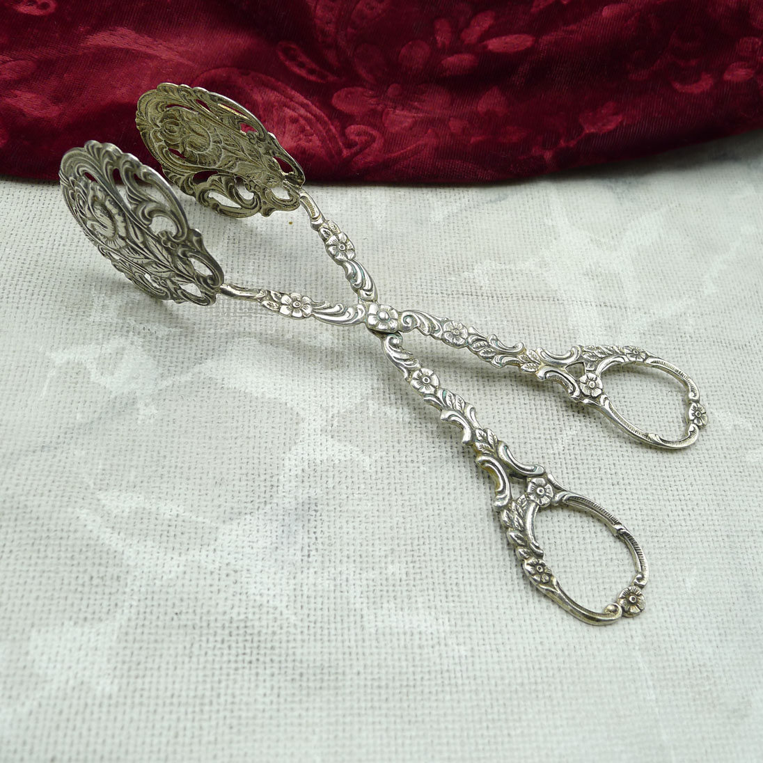 Hildesheimer Rose Gebäckzange 800 Silber