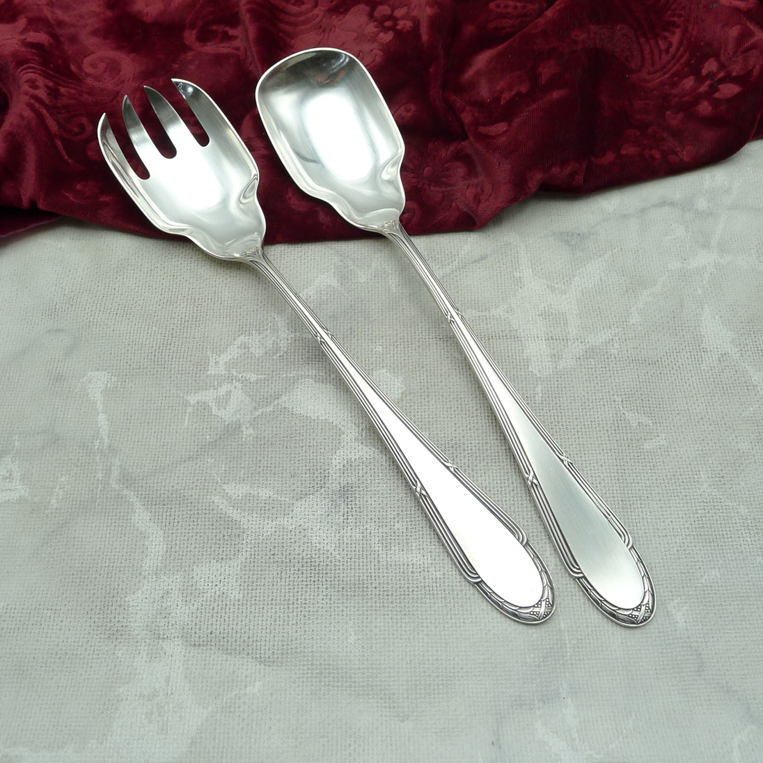 WMF 200 Kreuzband großes Salatbesteck 25cm versilbert